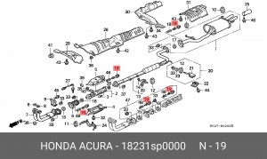 Болт, система выпуска 18231SP0000 HONDA