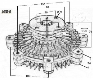 Сцепление, вентилятор радиатора VCK01 JAPAN PARTS GROUP