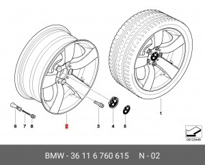 Диск колеса 36 11 6 760 615 BMW