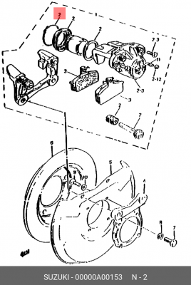 Ремкомплект, тормозной суппорт 00000A00153 SUZUKI