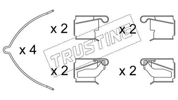 Комплектующие, колодки дискового тормоза KIT063 TRUSTING