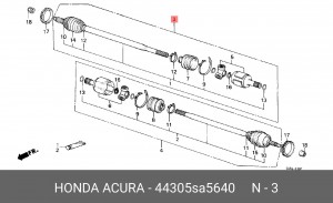 Шарнирный комплект, приводной вал 44305SA5640 HONDA