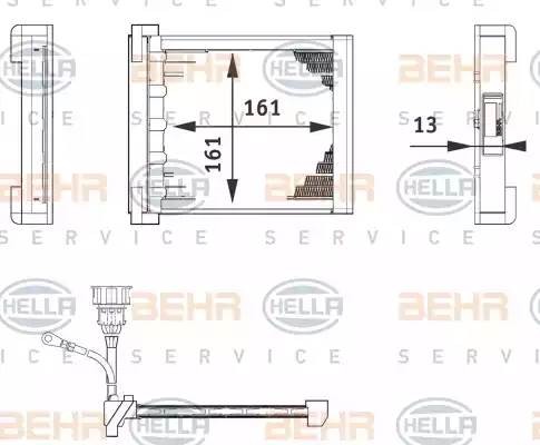 Теплообменник, отопление салона 6ZT 351 080-211 HELLA