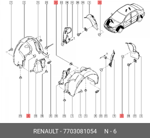 Клипса крепежная 7703081054 RENAULT