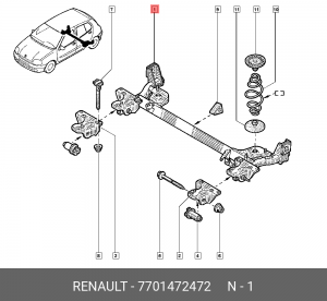 Балка задней подвески 7701472472 RENAULT