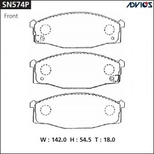 Колодки тормозные дисковые SN574P ADVICS