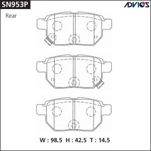 Колодки тормозные дисковые SN953P ADVICS