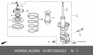 Пружина ходовой части 51401S5AA22 HONDA