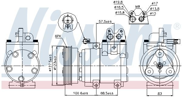 Конденсатор, кондиционер 94400 NISSENS