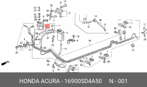 Топливный фильтр 16900SD4A50 HONDA