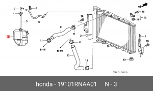 Бачок расширительный системы охлаждения 19101RNAA01 HONDA