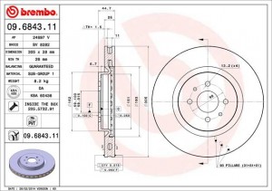 Тормозной диск 09.6843.11 BREMBO