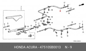 Трос, стояночная тормозная система 47510SB0013 HONDA