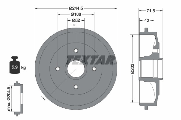 Тормозной барабан 94026600 TEXTAR