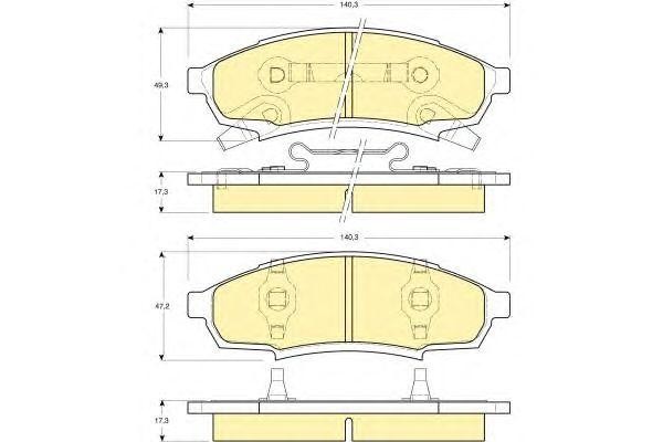 Комплект тормозных колодок, диско 6140149 GIRLING