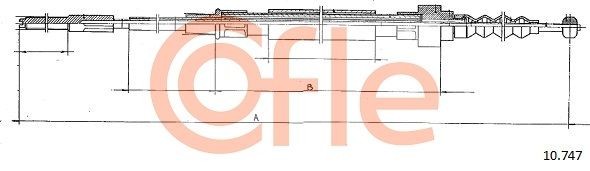 Трос ручного тормоза 10.747 COFLE