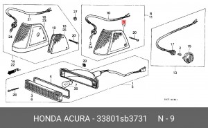 Габаритные огни 33801SB3731 HONDA