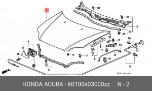 Капот двигателя 60100S03000ZZ HONDA