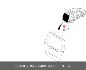 Петля - шарнир открывания двери 6480108000 SSANG YONG