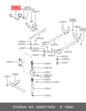 Выключатель, фара заднего хода 9386021002D HYUNDAI KIA