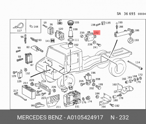 Датчик, продольная ускорение A0105424917 MERCEDES BENZ