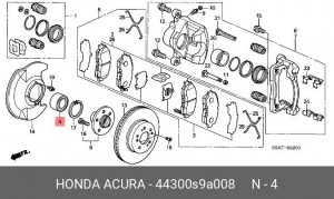 Подшипник ступицы колеса 44300S9A008 HONDA