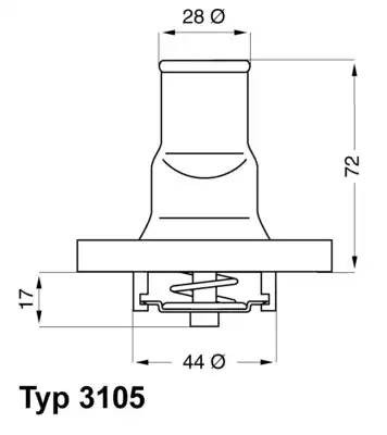 Термостат, охлаждающая жидкость 3105.87D WAHLER