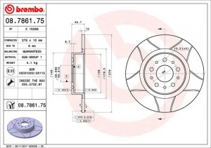 Тормозной диск 08.7861.75 BREMBO