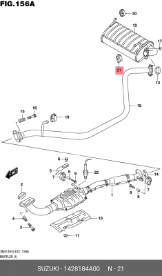 Кронштейн, система выпуска ОГ 14281-84A00 SUZUKI