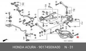 Болт крепления 90174S0XA00 HONDA