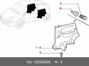 Пистон обшивки 60583806 ALFA FIAT LANCIA