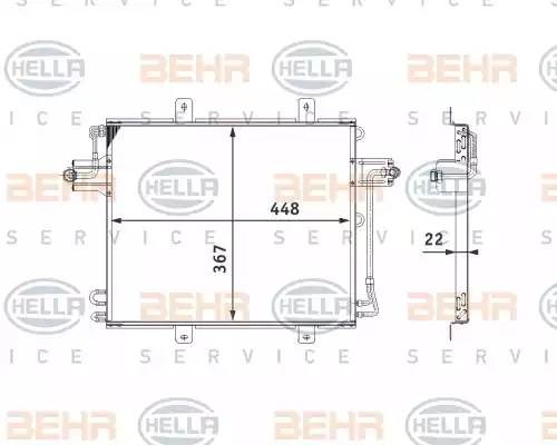 Конденсатор, кондиционер 8FC351038611 HELLA