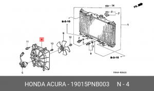 Вентилятор, охлаждение двигателя 19015PNB003 HONDA