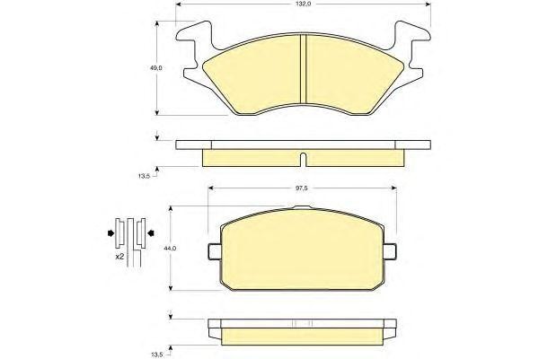 Комплект тормозных колодок, диско 6107699 GIRLING
