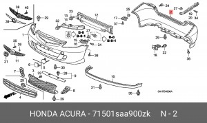 Бампер задний 71501SAA900ZK HONDA