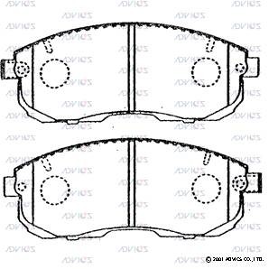 Колодки тормозные дисковые SN592P ADVICS