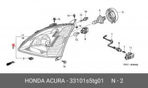Основная фара 33101S5TG01 HONDA