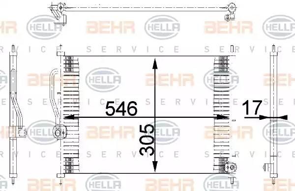 Конденсатор, кондиционер 8FC 351 318-081 HELLA