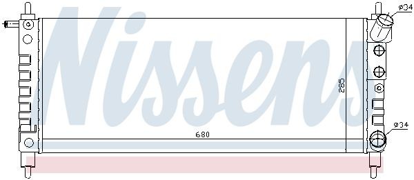 Радиатор, охлаждение двигател 63297 NISSENS