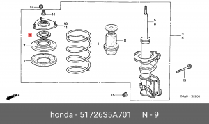 Подшипник опоры амортизатора подвески 51726S5A701 HONDA
