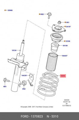 Пружина подвески 1370823 FORD