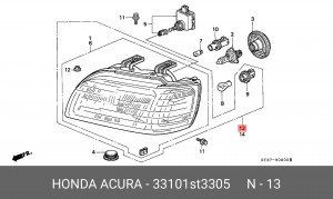 Основная фара 33101ST3305 HONDA
