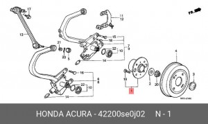 Комплект подшипника ступицы колеса 42200SE0J02 HONDA
