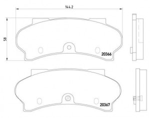 Комплект тормозных колодок, диско P 61 033 BREMBO