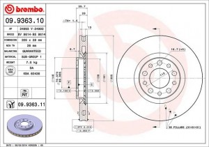 Тормозной диск 09.9363.10 BREMBO
