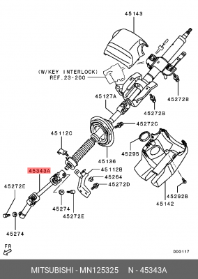 Вал рулевой колонки в сборе MN125325 MITSUBISHI