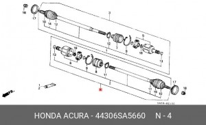 Шарнирный комплект, приводной вал 44306SA5660 HONDA