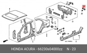 Задняя стенка 66230S04000ZZ HONDA