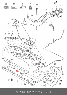 Топливный бак 89101-57B12 SUZUKI