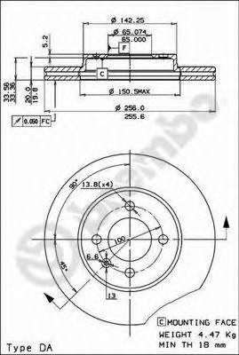 Тормозной диск 09.5166.14 BREMBO